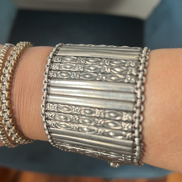 Sterling silver antique bracelet reversible - Picture 3 of 4